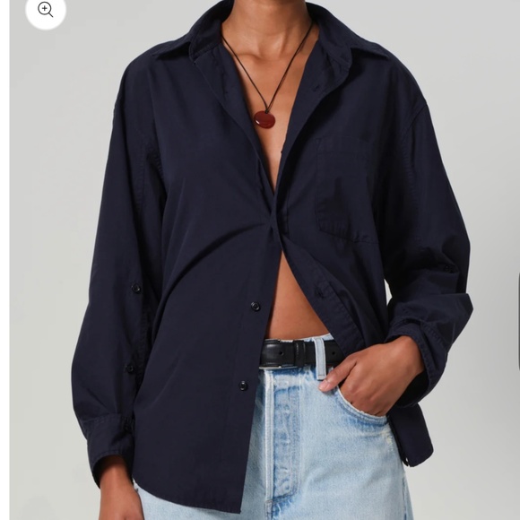 CITIZENS OF HUMANITY Iconic Kayla Shirt in Navy Sz S NWT $228!! - Picture 1 of 10